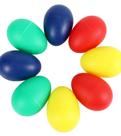 8pcs Playful Plastic Percussion Musical Egg Maracas Egg Shakers Kids Toys- 4 Different Colors