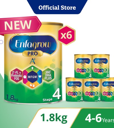 [Bundle of 6][NEW MFGM + 2'-FL] Enfagrow Pro A+ Stage 4 1.8kg for Children (4-6Y)
