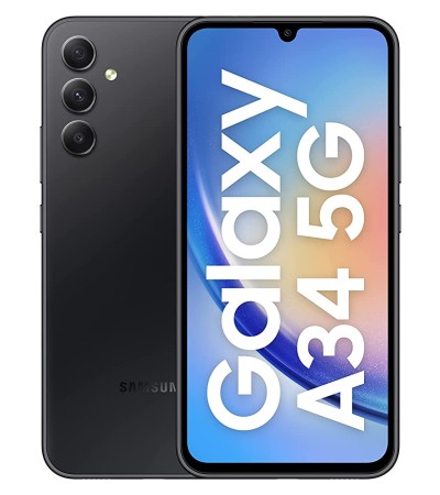 2023型号|三星Galaxy A34（5G）|（8GB 128GB）|本地设置1年三星保修|免费25W PD适配器和透明外壳